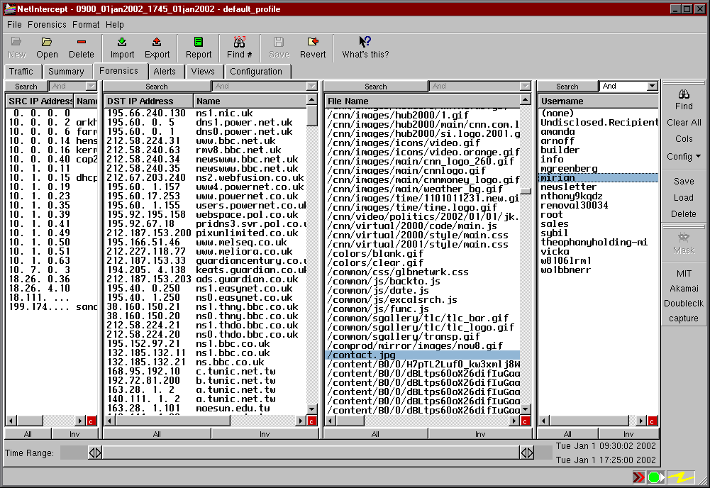 forensics tab