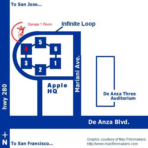 Simplified map of Apple Campus